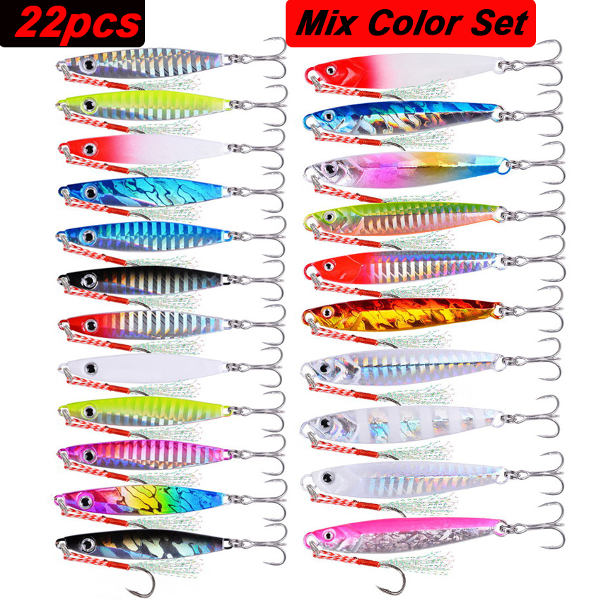 Fishing Lure Crankbait - 22PCS Metal Spoon Jigs Carp Fishing