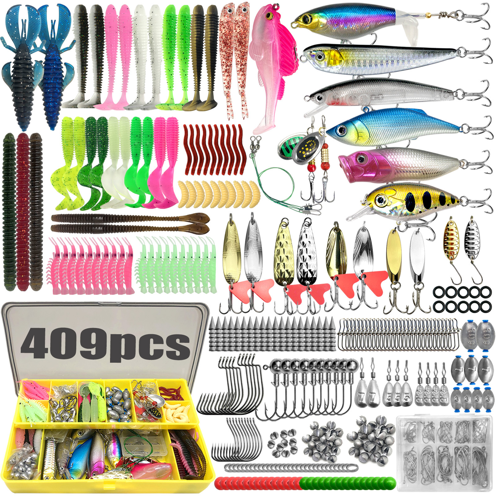 Fishing Lure Making Kit - 409/239/193/133/83pcs Fishing Lures Kit for Topwater