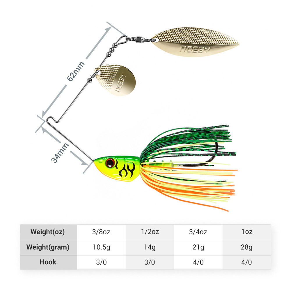 Noeby Spinnerbait 10.5g 14g 21 - đánh giá và giá Fishing Lure Blade Bait