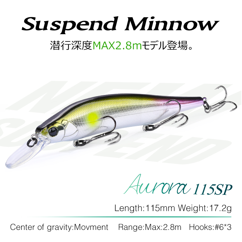 TSURINOYA 115mm 17.2g Suspendi - đánh giá và giá Fishing Lure Jerkbait