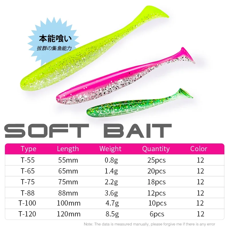 TSURINOYA NEW SIZE 100mm 120mm - đánh giá và giá Fishing Lure Soft Plastic