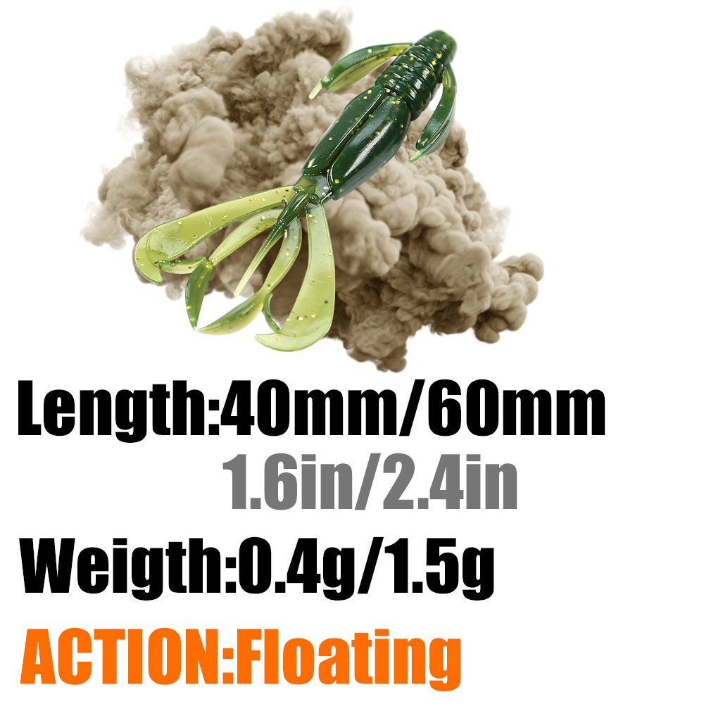 B&U Floating Worm Craws Shrimp - đánh giá và giá Fishing Lure Topwater