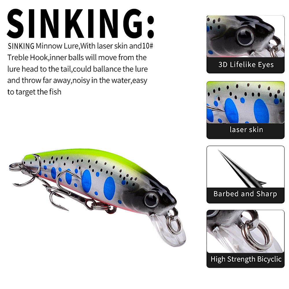 5.6cm 6.8g Mini Sinking Minnow - đánh giá và giá Fishing Lure Crankbait
