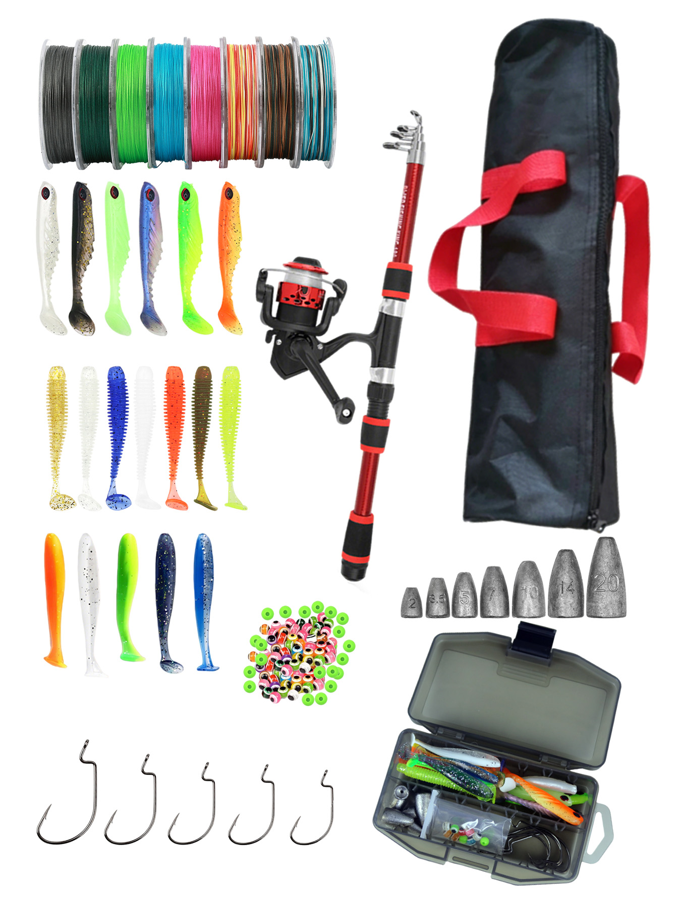 Fishing Rod Reel Combos Collap - đánh giá và giá Fishing Lure Spinner