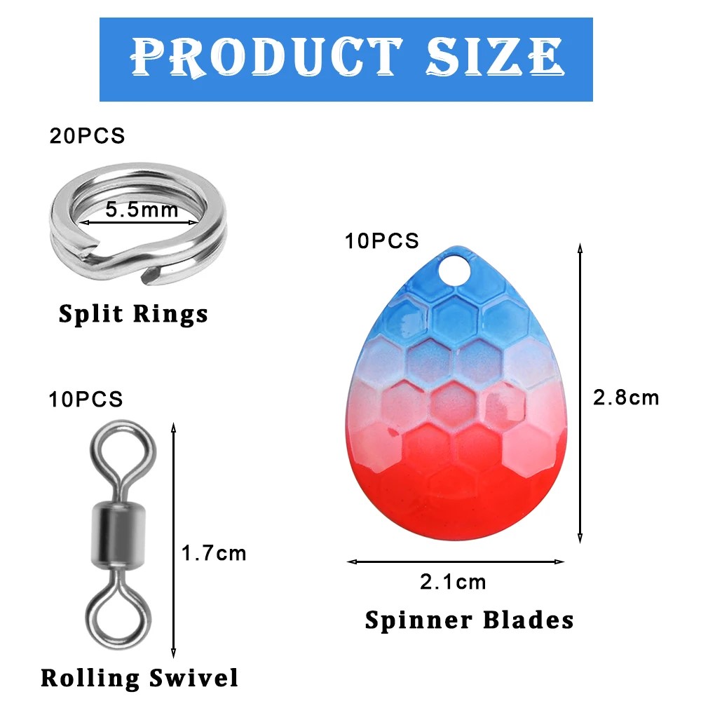 40Pcs Colorado Spinner Blades  - đánh giá và giá Fishing Lure Making Kit