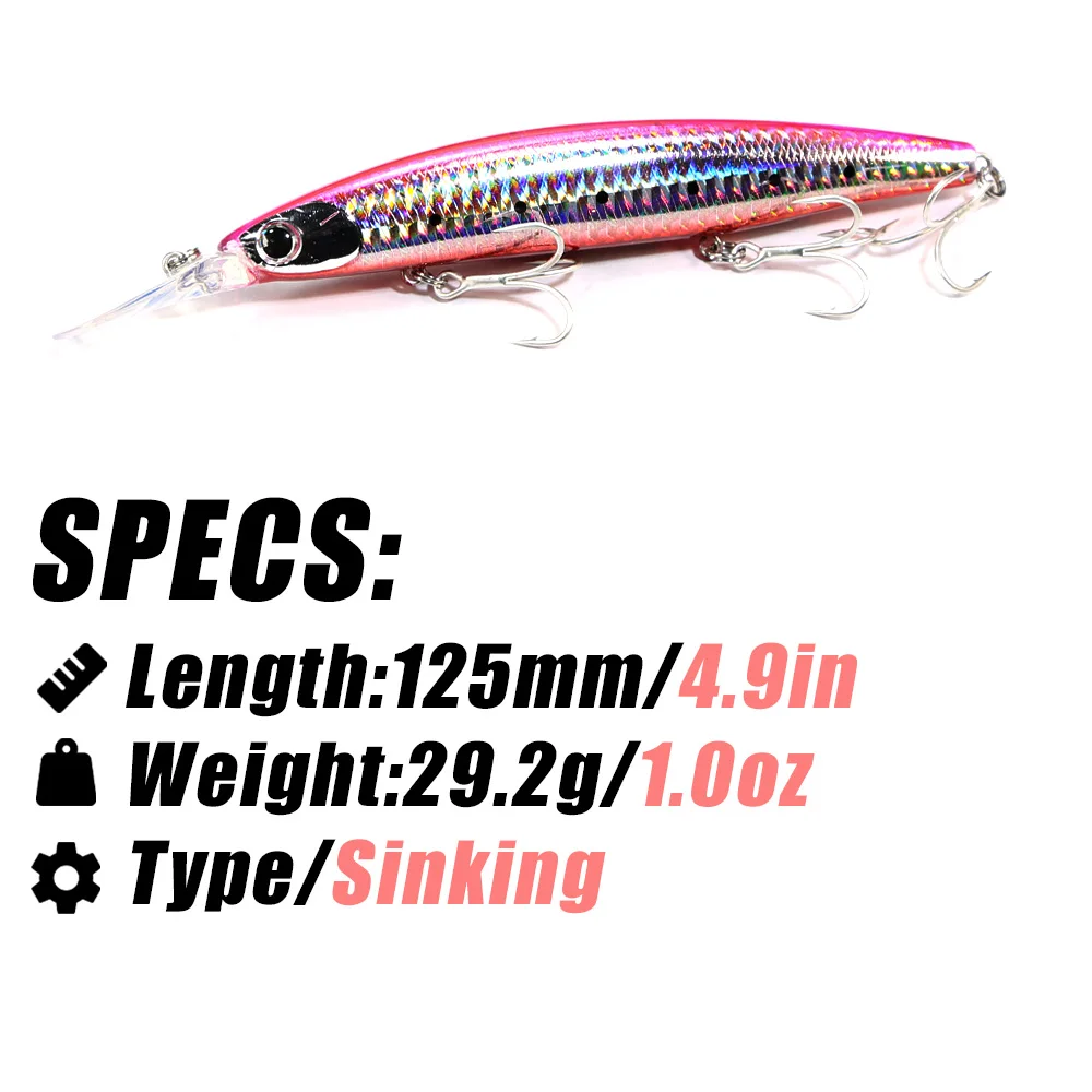 B&U 125mm Sinking Minnow Sea F - đánh giá và giá Fishing Lure Crankbait